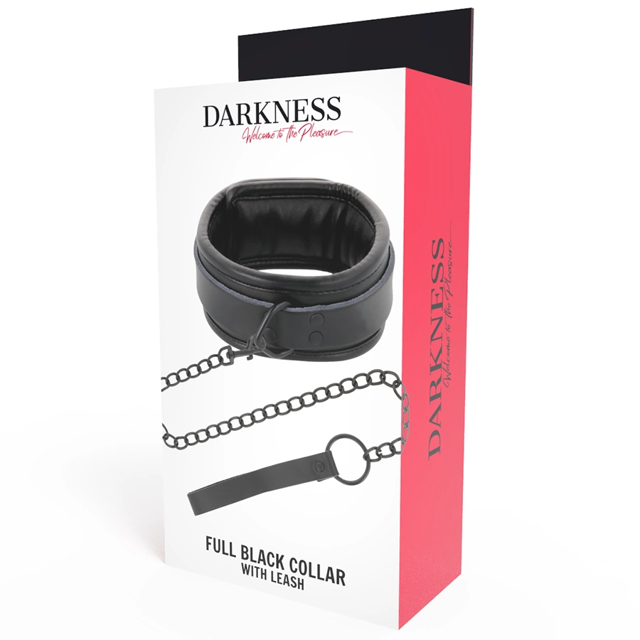 Darkness reguliuojamas antkaklis su grandinėle, juodas