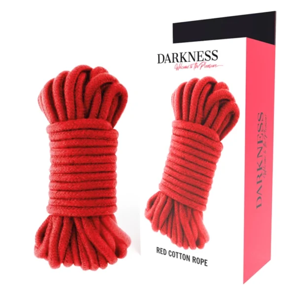 Darkness japoniška surišimo virvė iš medvilnės, raudona, 10 m