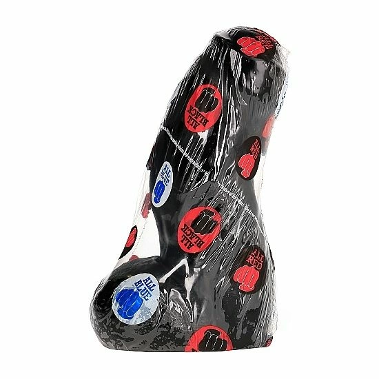 All Black anatominės formos dildo, juodas, 17 cm