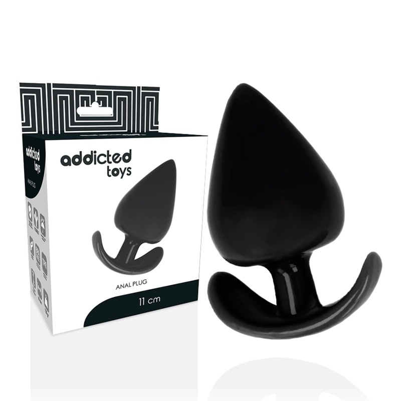 Addicted kūgio formos analinis kaištis iš silikono, 11 cm, juodas
