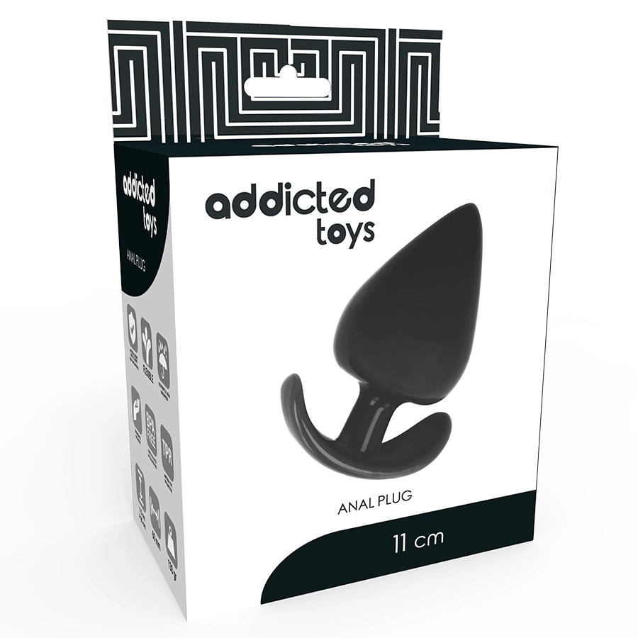 Addicted kūgio formos analinis kaištis iš silikono, 11 cm, juodas