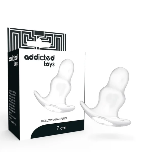Addicted tuščiaviduris analinis kaištis iš TPE, atsparus vandeniui, skaidrus, 7 cm