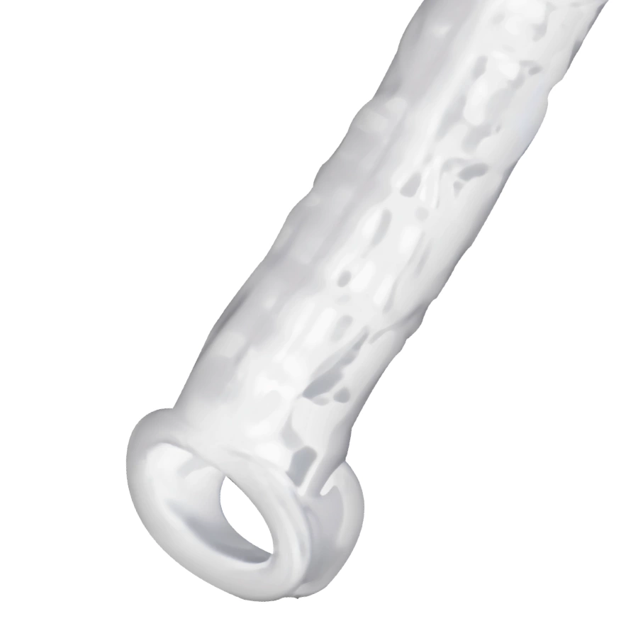 Addicted Toys penio antgalis iš TPE su atraminiu žiedu, 20 cm, skaidrus