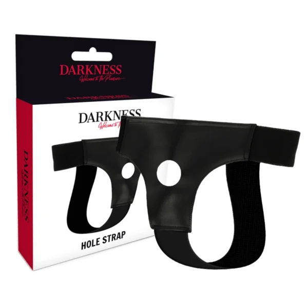 Darkness diržai su anga priedams iš PU odos, juodi, universalus dydis
