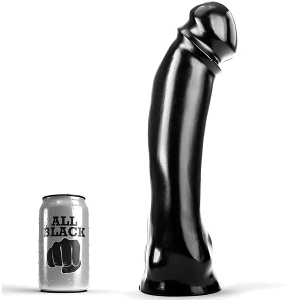 All Black didelis dildo iš PVC be ftalatų, 33 cm, juodas
