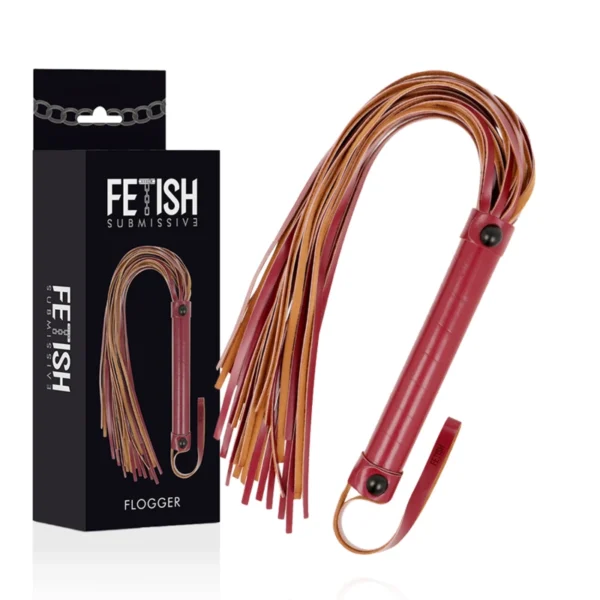 Fetish Submissive Dark Room botagas iš veganiškos odos, 28 cm, juodas