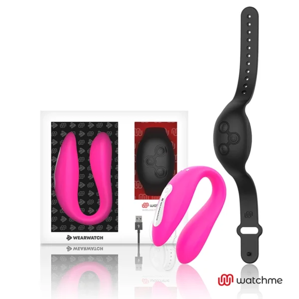Wearwatch WatchMe Dual Technology vibratorius poroms, fuksijos ir juodas