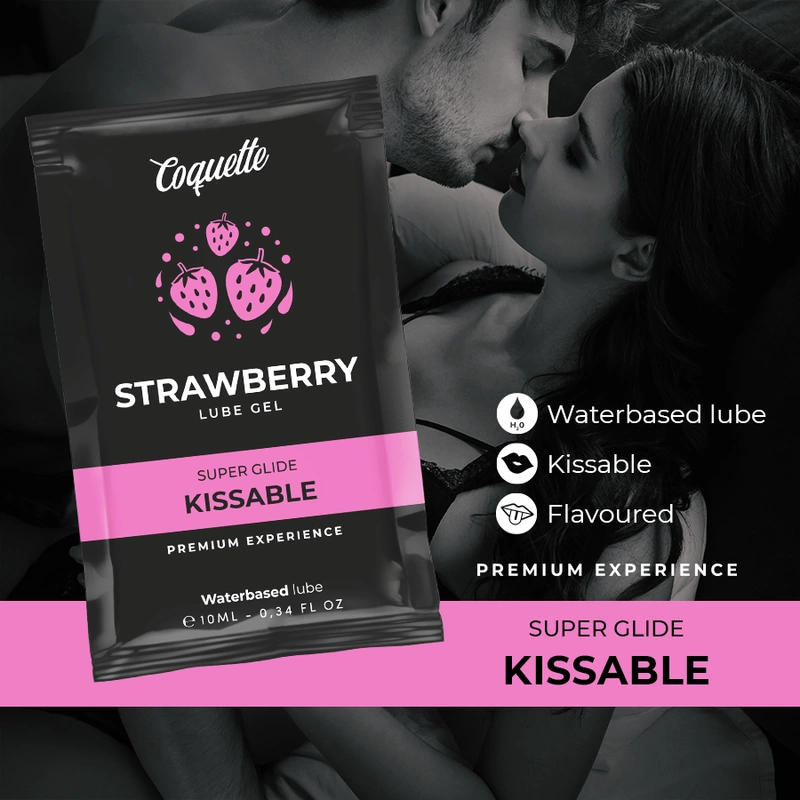 Coquette Chic Desire lubrikantas vandens pagrindu, braškių skonio, 10 ml