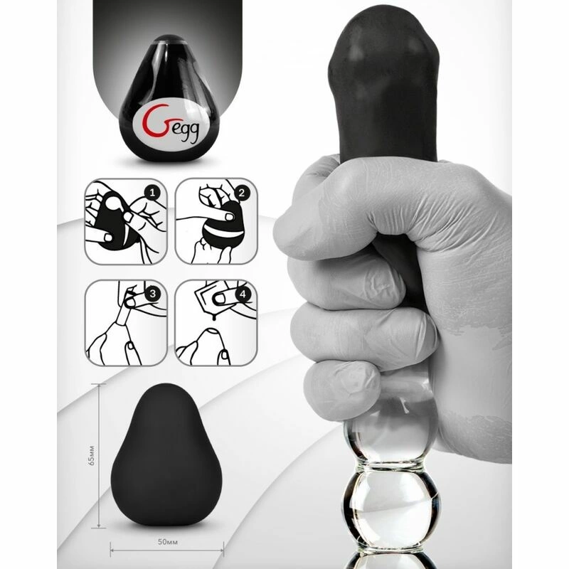 Gvibe G-Egg masturbatorius su 3D tekstūra, juodas, TPE