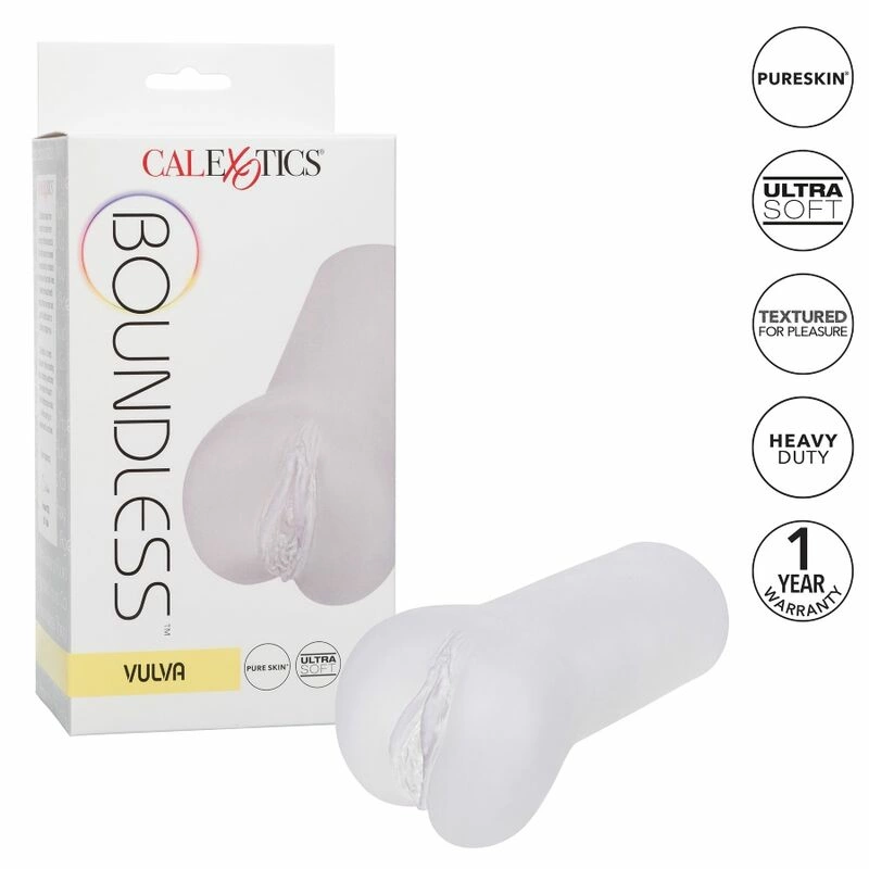 CalExotics Boundless Vulva masturbatorius iš TPE, skaidrus, 14 cm