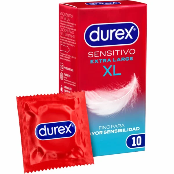 Durex Sensitive XL prezervatyvai, anatominiai, 56 mm, 10 vnt.