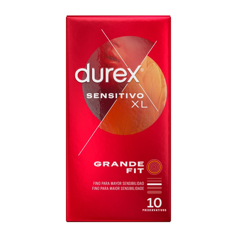 Durex Sensitive XL prezervatyvai, anatominiai, 56 mm, 10 vnt.