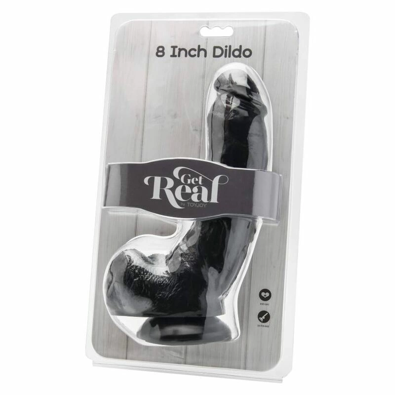 Get Real realistiškas dildo iš PVC, juodas, 20,5 cm