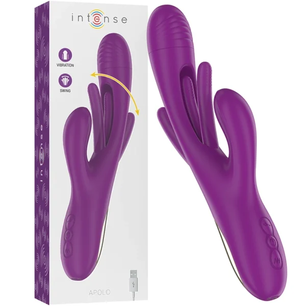 Intense Apolo vibratorius su siūbuojančiu galiuku, violetinis