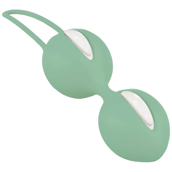 Fun Factory Smartballs Duo Kėgelio kamuoliukai, balti ir žali, 72 g