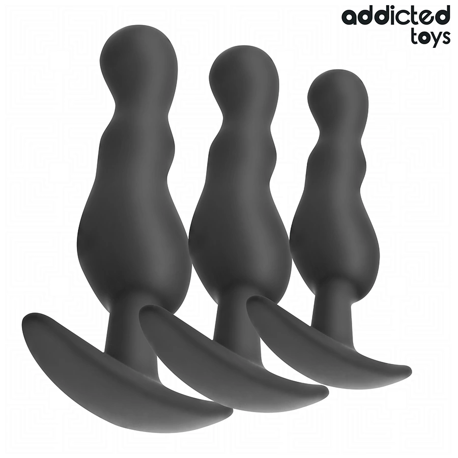 Addicted Toys Model 1 analinių kaiščių rinkinys iš silikono, 3 dydžiai