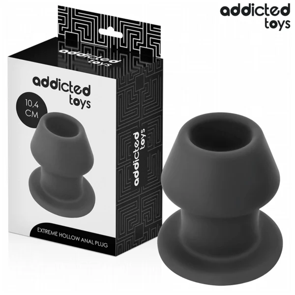 Addicted Extreme tuščiaviduris analinis kaištis iš silikono, juodas, L