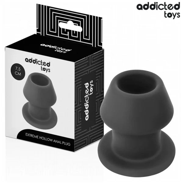 Addicted Extreme Hollow analinis kaištis iš medicininio silikono, juodas, S