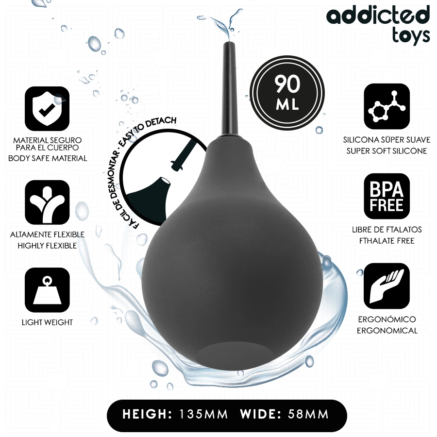 Addicted kelioninė analinės higienos kriaušė, 90 ml, S