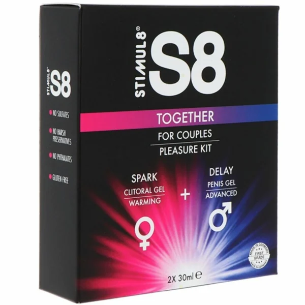 Stimul8 S8 Together intymių gelių rinkinys poroms, 2 x 30 ml