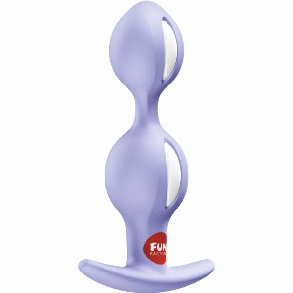 Fun Factory B-Balls Duo analinis kaištis su dviem kamuoliukais viduje, violetinis, 13 cm