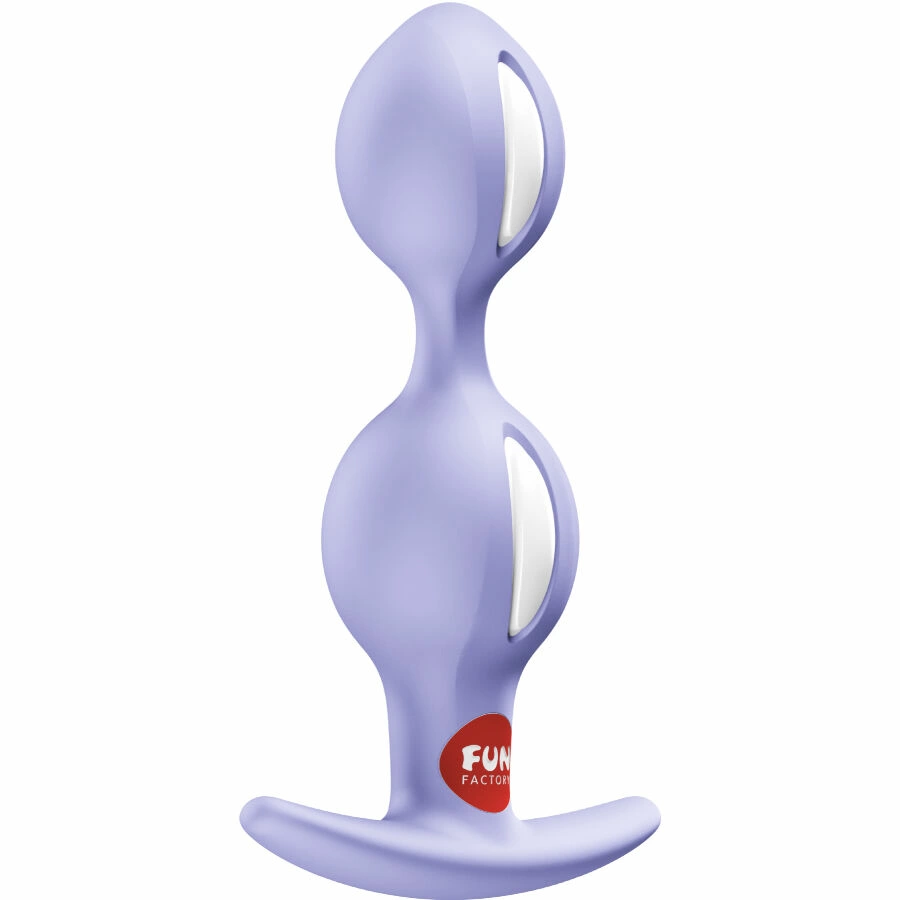 Fun Factory B-Balls Duo analinis kaištis su dviem kamuoliukais viduje, violetinis, 13 cm