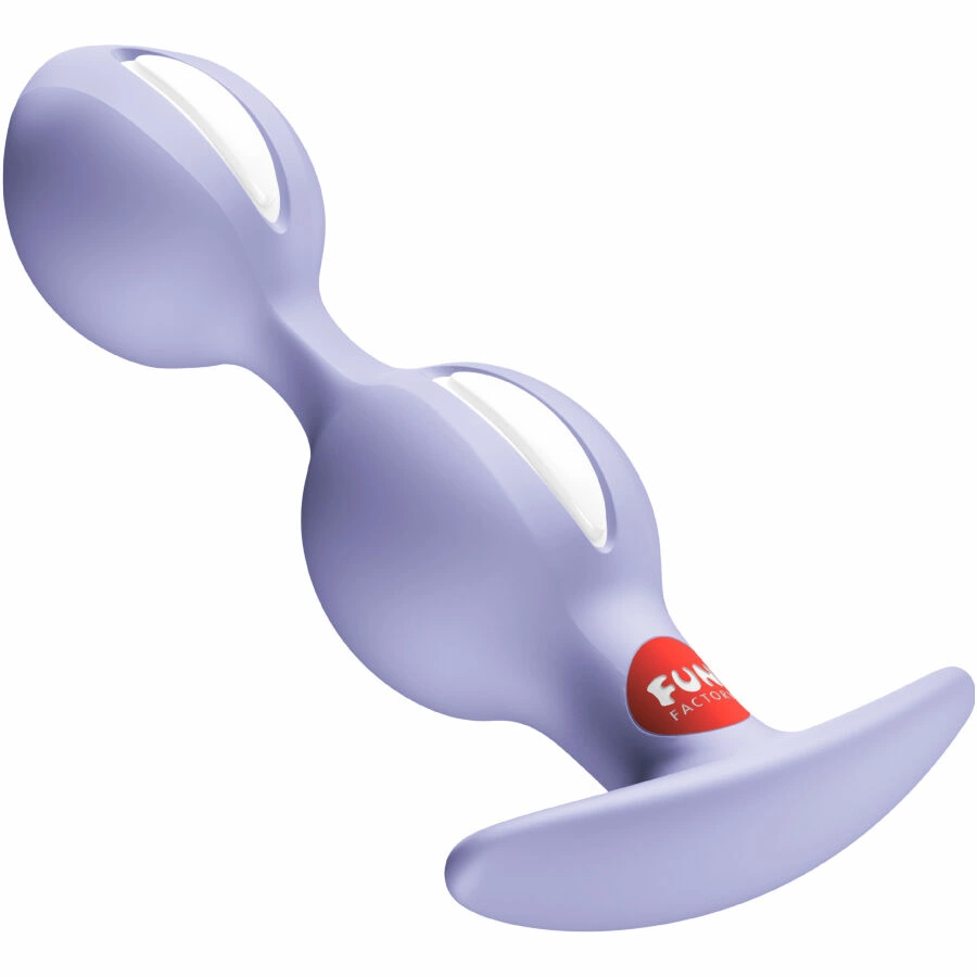 Fun Factory B-Balls Duo analinis kaištis su dviem kamuoliukais viduje, violetinis, 13 cm