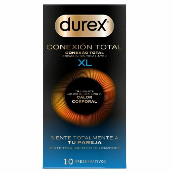 Durex Total Connection nitriliniai prezervatyvai be latekso, itin ploni, XL, 10 vnt.