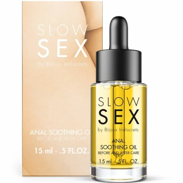 Bijoux Indiscrets Slow Sex analinis aliejus su augalų ekstraktais, 15 ml