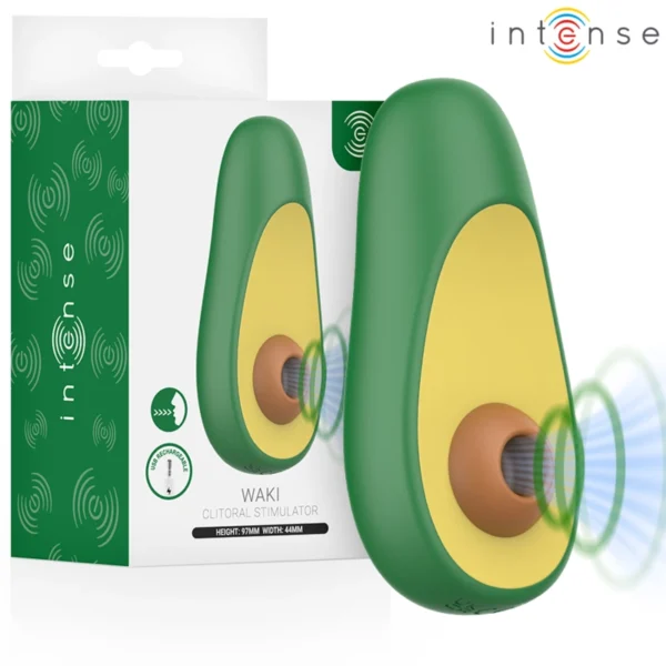 Intense Fun Toys WAKI avokado formos klitorio stimuliatorius, iš silikono, žalias