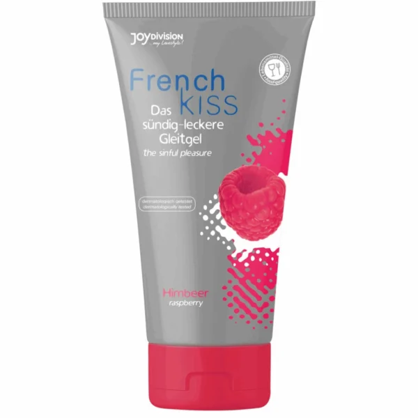 Joydivision French Kiss lubrikantas su aviečių skoniu, vandens pagrindu, 75 ml