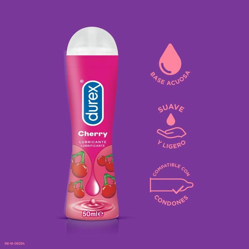 Durex Play Cheeky Cherry lubrikantas su skoniu vandens pagrindu, 50 ml