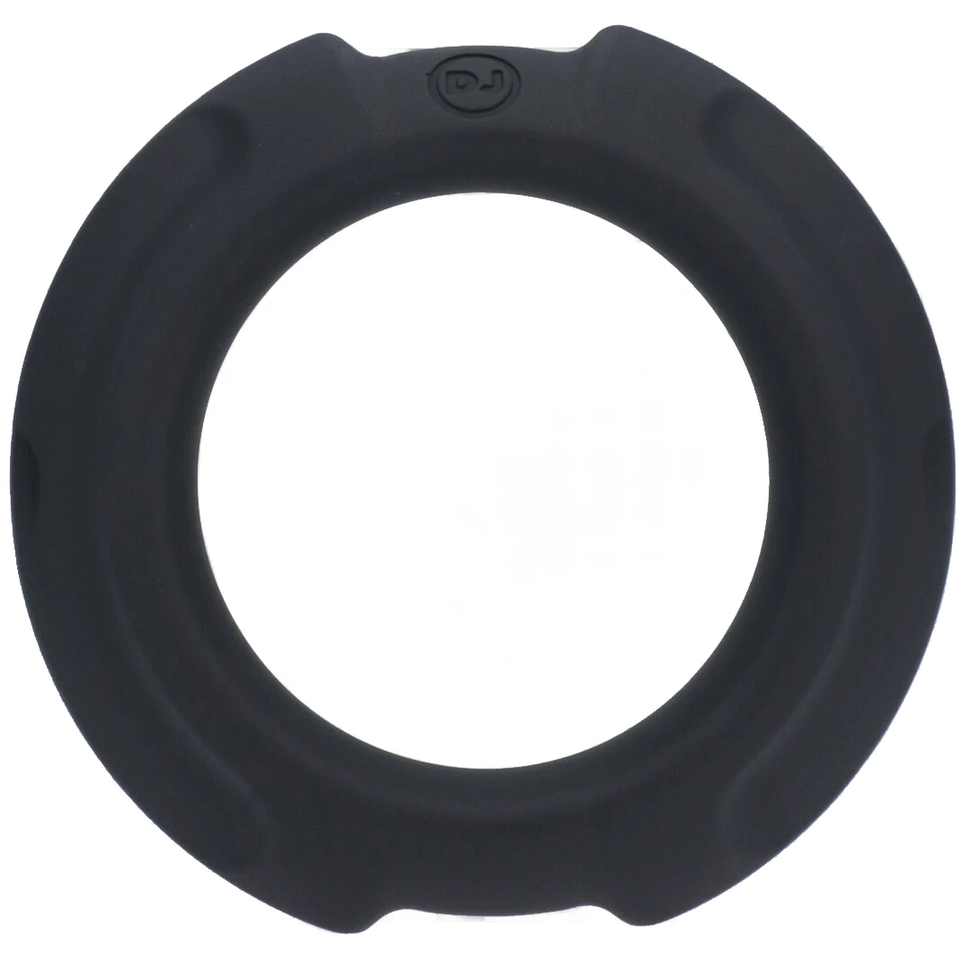 Doc Johnson Flexisteel varpos žiedas iš silikono ir nerūdijančio plieno, 43 mm, juodas
