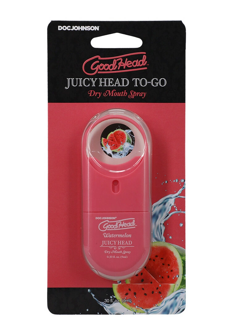 Doc Johnson GoodHead Juicy Head To-Go burnos purškiklis su arbūzo skoniu, 9 ml