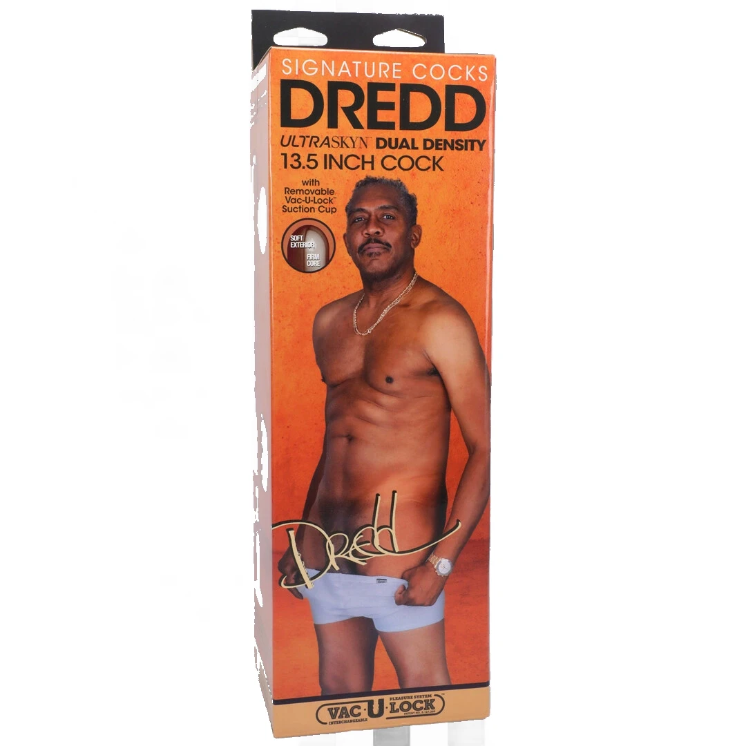 Doc Johnson Dredd XL ULTRASKYN realistiškas dildo su siurbtuku, 34 cm, šokoladinis