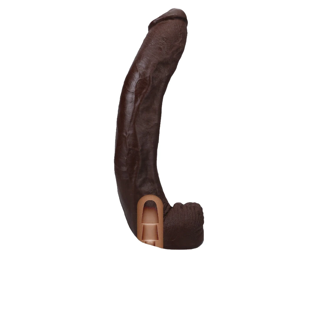 Doc Johnson Dredd XL ULTRASKYN realistiškas dildo su siurbtuku, 34 cm, šokoladinis