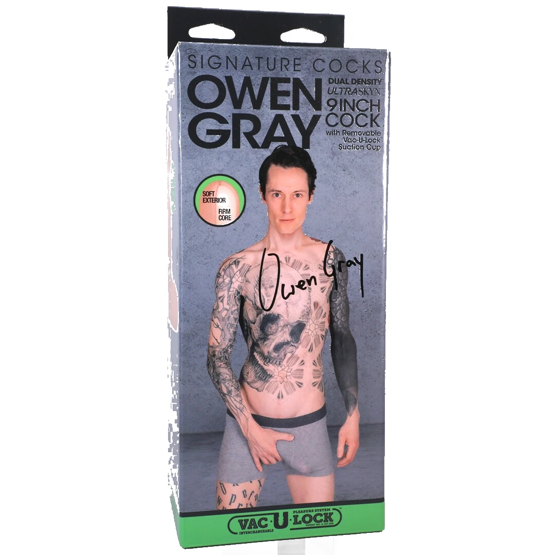 Doc Johnson Owen Gray 22 cm dildo iš ULTRASKYN su Vac-U-Lock siurbtuku