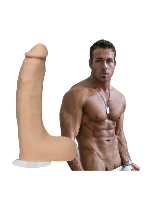 Doc Johnson Chad White 20 cm dildo iš ULTRASKYN, kūno spalvos