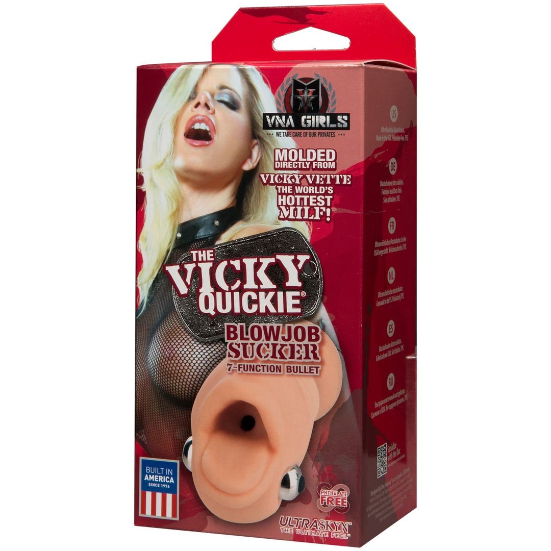 Doc Johnson Vicky Quickie UR3 kompaktiškas burnos formos masturbatorius, 15 cm, skaidrus