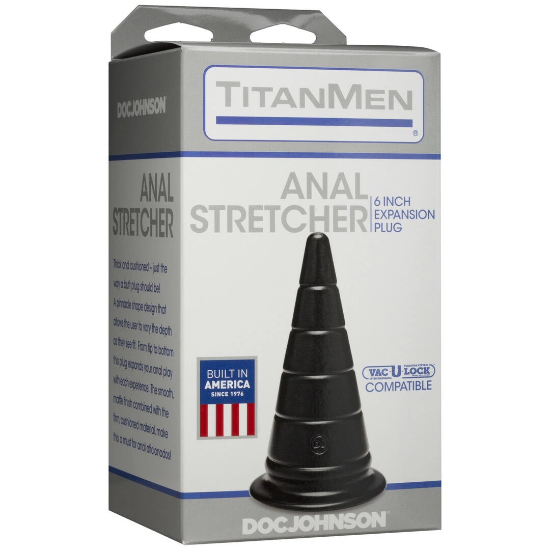 Doc Johnson TitanMen Expansion kūgio formos analinis kaištis, 15 cm, Vac-U-Lock