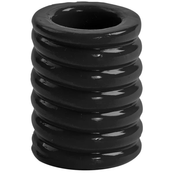 Doc Johnson TitanMen Cage platus elastingas varpos žiedas, juodas