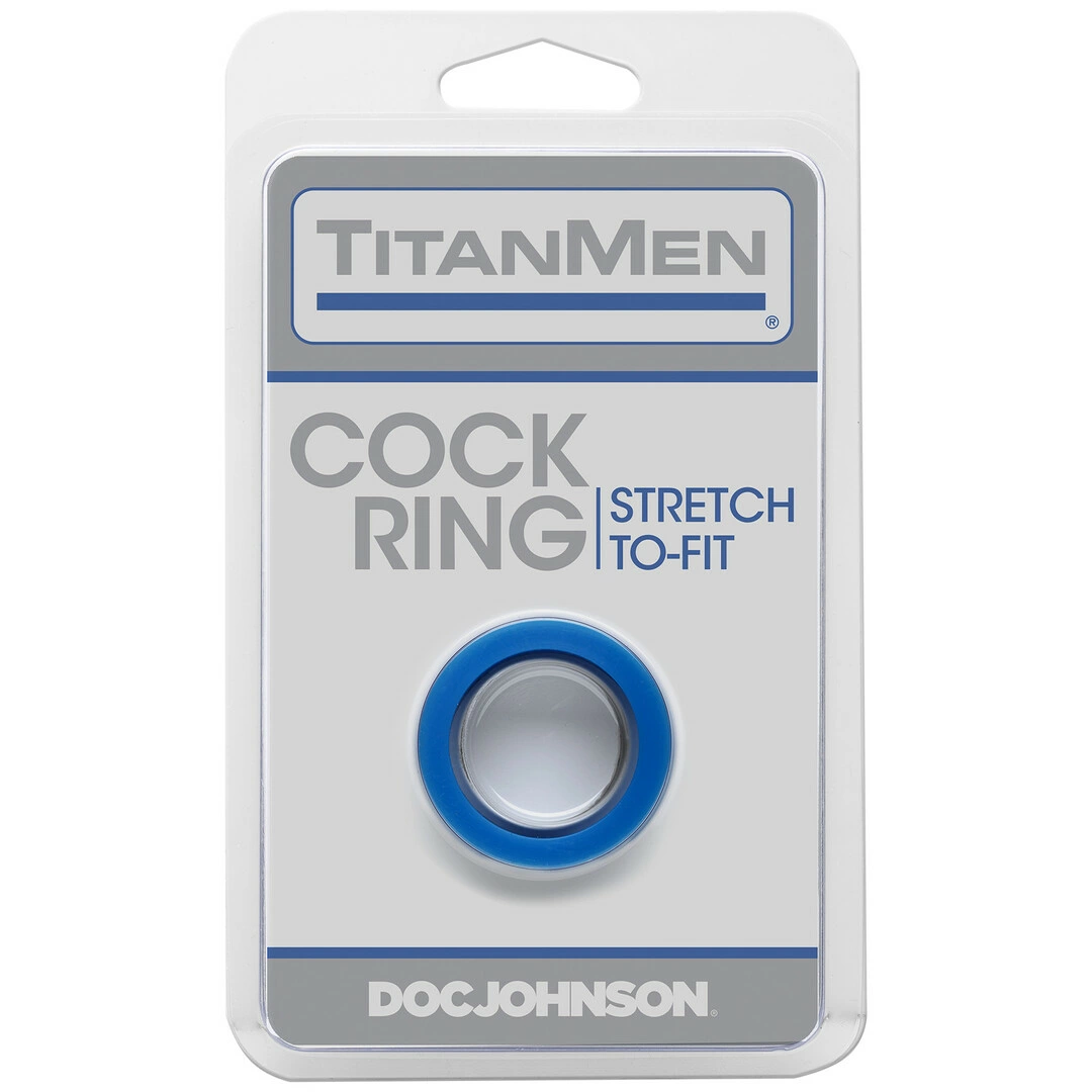 Doc Johnson TitanMen Stretch-To-Fit elastingas varpos žiedas, 2,5 cm skersmens, juodas