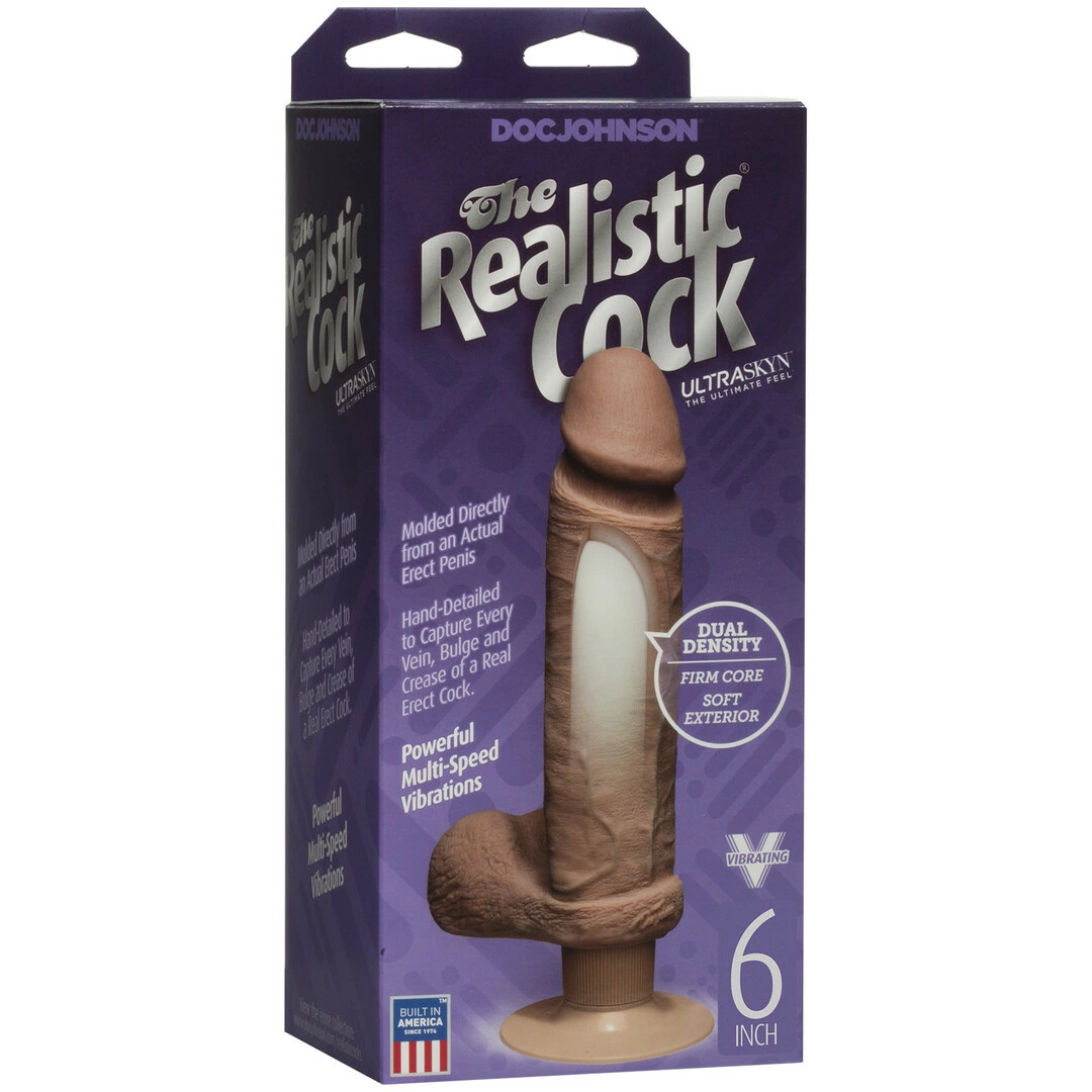 Doc Johnson Realistic Cock UR3 15 cm vibruojantis dildo su siurbtuku