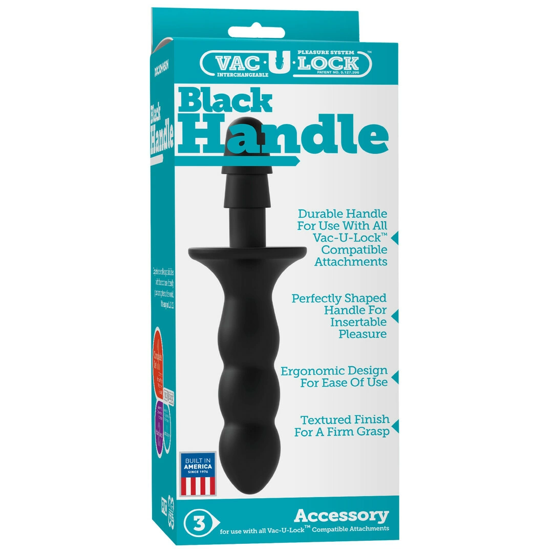 Doc Johnson Vac-U-Lock ergonomiška rankena dildo priedams, juoda