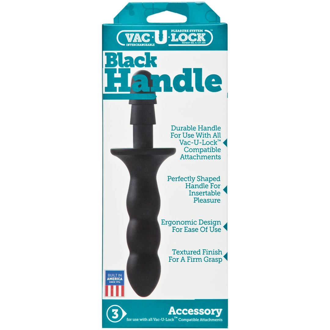 Doc Johnson Vac-U-Lock ergonomiška rankena dildo priedams, juoda