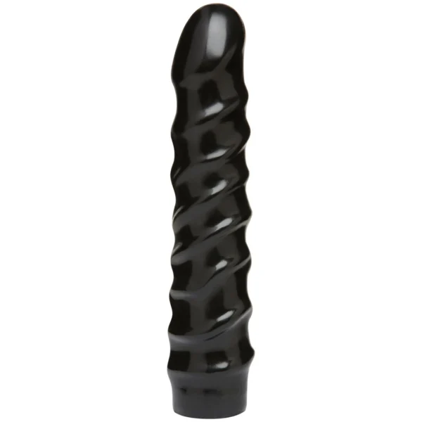 Doc Johnson Vac-U-Lock spiralinis dildo, juodas, 20 cm