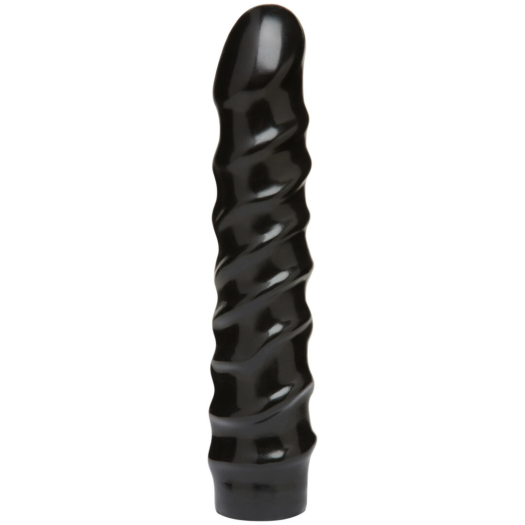 Doc Johnson Vac-U-Lock spiralinis dildo, juodas, 20 cm