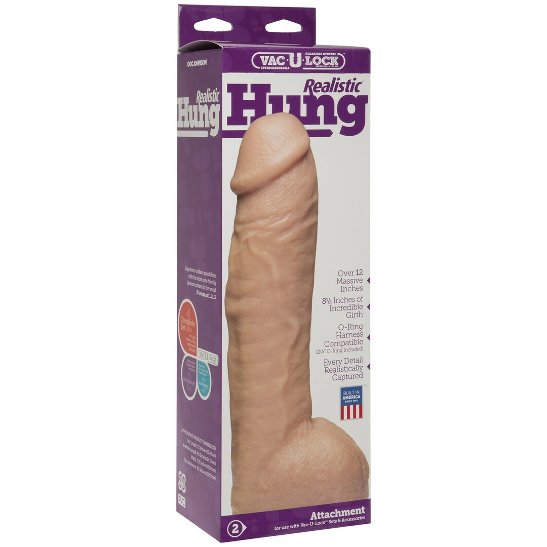 Doc Johnson Hung realistiškas dildo su siurbtuku, 32 cm