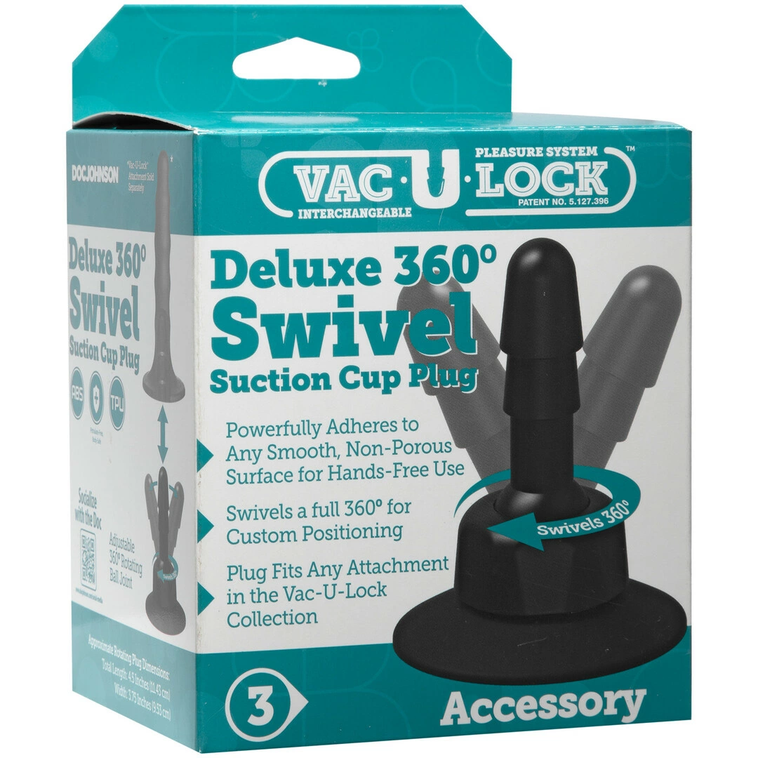 Doc Johnson Vac-U-Lock sukamas 360° siurbtuko pagrindas su jungtimi, 2 dalių komplektas