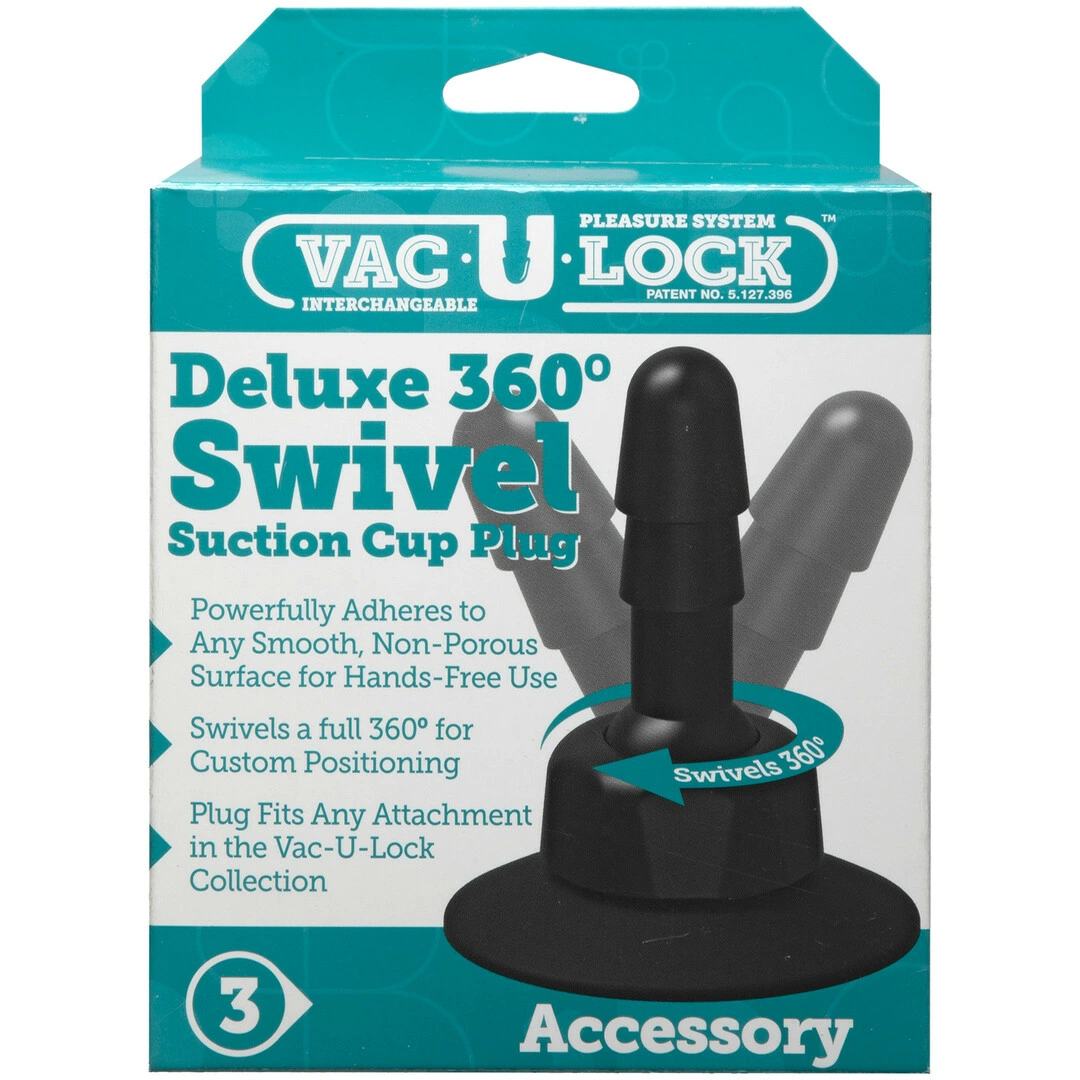 Doc Johnson Vac-U-Lock sukamas 360° siurbtuko pagrindas su jungtimi, 2 dalių komplektas